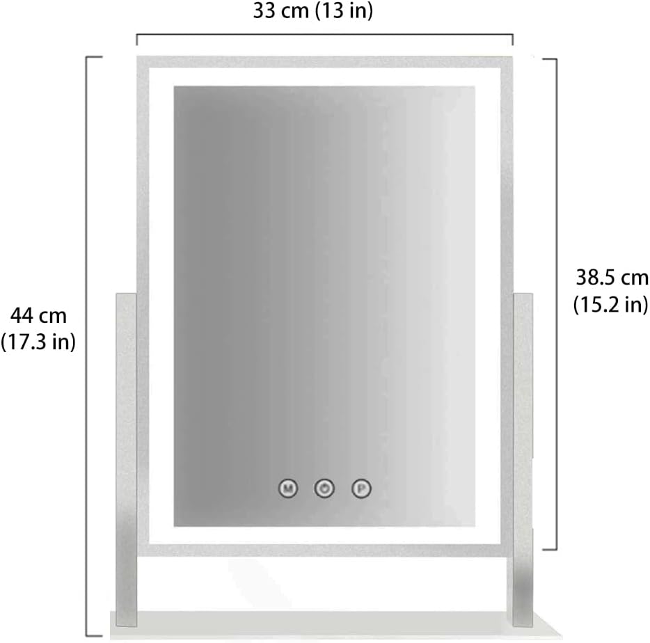 HIEEY Lighted Makeup Mirror, Hollywood Vanity Mirror with Lights, Three Color Lighting Modes, and 5X Magnification Mirror, Smart Touch Control, 360°Rotation (17.3in,White,Gift Box) - Image 5